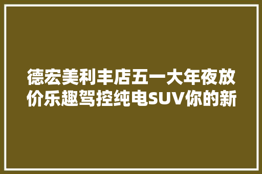 德宏美利丰店五一大年夜放价乐趣驾控纯电SUV你的新选择