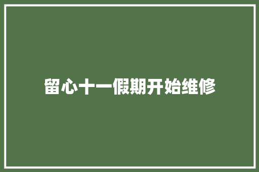 留心十一假期开始维修