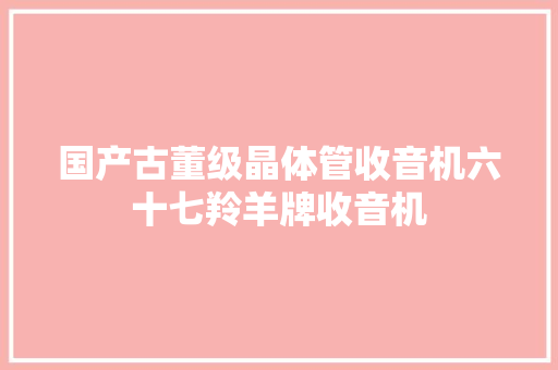国产古董级晶体管收音机六十七羚羊牌收音机