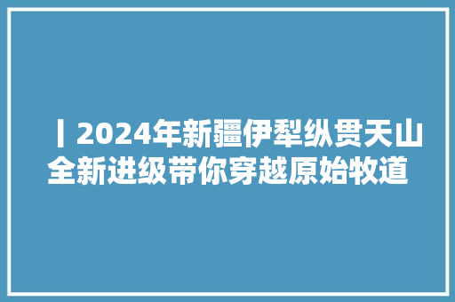 丨2024年新疆伊犁纵贯天山全新进级带你穿越原始牧道