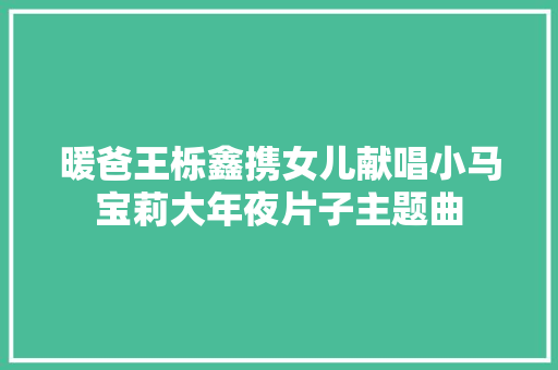 暖爸王栎鑫携女儿献唱小马宝莉大年夜片子主题曲