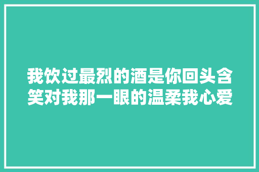 我饮过最烈的酒是你回头含笑对我那一眼的温柔我心爱的姑娘