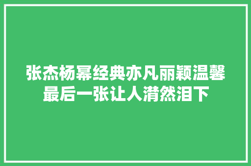 张杰杨幂经典亦凡丽颖温馨最后一张让人潸然泪下