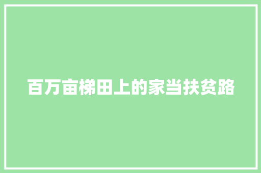 百万亩梯田上的家当扶贫路