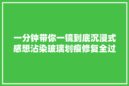 一分钟带你一镜到底沉浸式感想沾染玻璃划痕修复全过程各位路