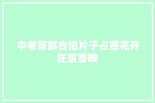 中老首部合拍片子占芭花开在京首映