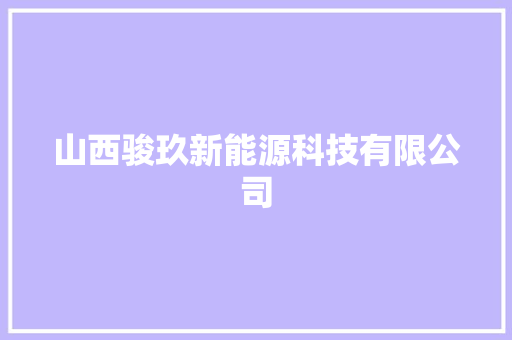 山西骏玖新能源科技有限公司