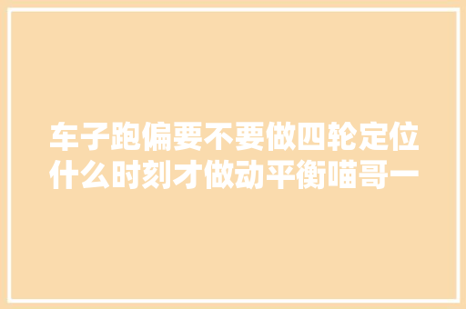 车子跑偏要不要做四轮定位什么时刻才做动平衡喵哥一次告诉你 汽车知识