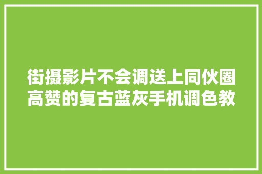 街摄影片不会调送上同伙圈高赞的复古蓝灰手机调色教程