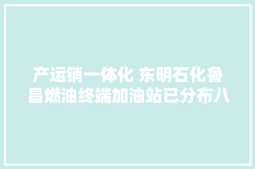 产运销一体化 东明石化鲁昌燃油终端加油站已分布八省 汽车知识