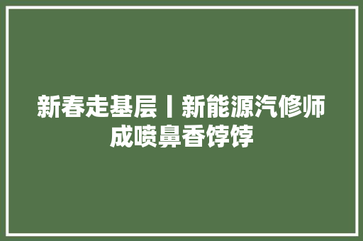 新春走基层丨新能源汽修师成喷鼻香饽饽 汽车知识