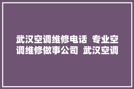 武汉空调维修电话  专业空调维修做事公司  武汉空调维修