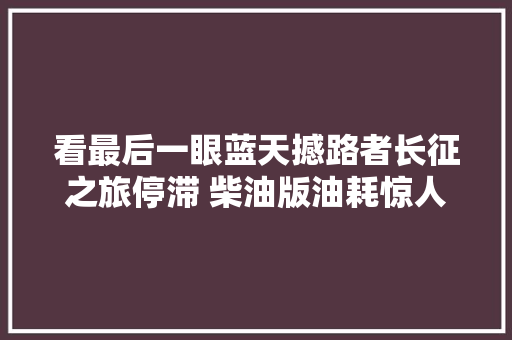 看最后一眼蓝天撼路者长征之旅停滞 柴油版油耗惊人10