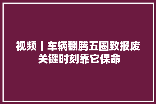 视频｜车辆翻腾五圈致报废 关键时刻靠它保命