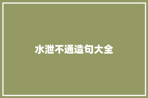水泄不通造句大全 知识百科