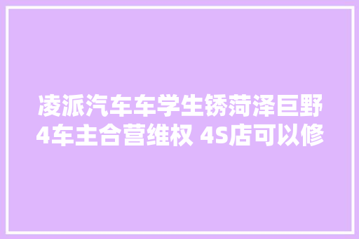 凌派汽车车学生锈菏泽巨野4车主合营维权 4S店可以修复或更换新车门