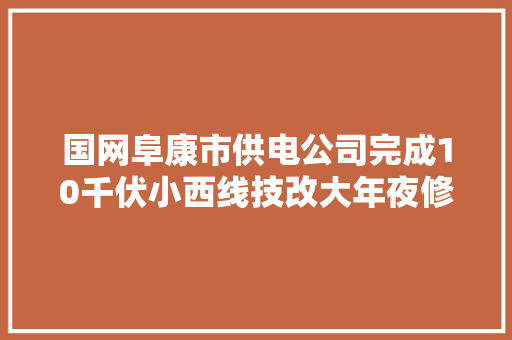 国网阜康市供电公司完成10千伏小西线技改大年夜修项目改造