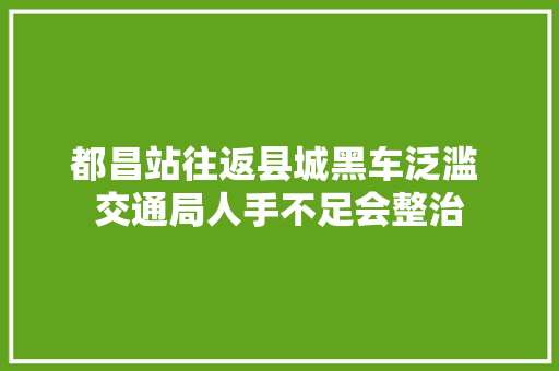 都昌站往返县城黑车泛滥 交通局人手不足会整治