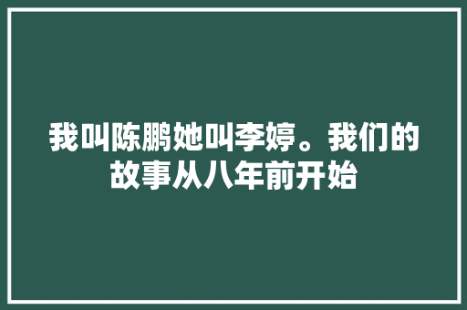我叫陈鹏她叫李婷。我们的故事从八年前开始