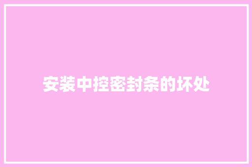 安装中控密封条的坏处