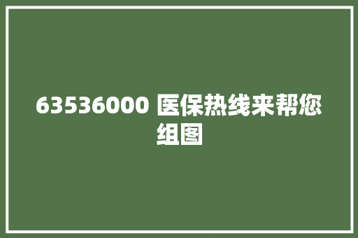 63536000 医保热线来帮您组图