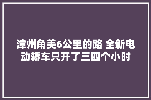 漳州角美6公里的路 全新电动轿车只开了三四个小时