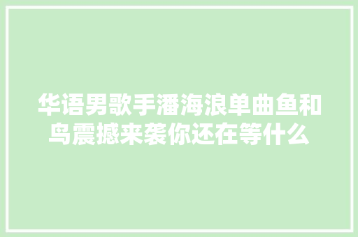 华语男歌手潘海浪单曲鱼和鸟震撼来袭你还在等什么