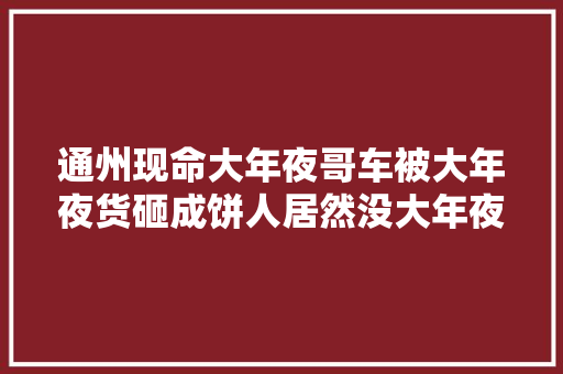 通州现命大年夜哥车被大年夜货砸成饼人居然没大年夜事儿