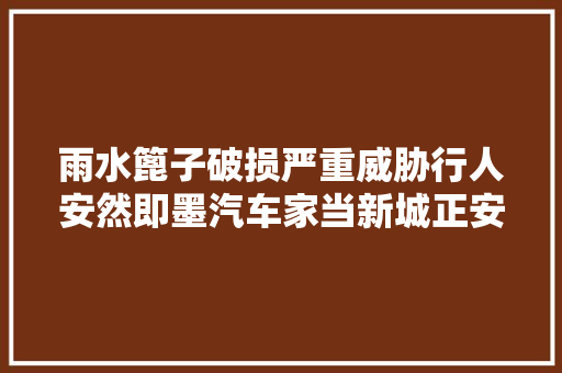 雨水篦子破损严重威胁行人安然即墨汽车家当新城正安排更换