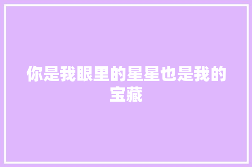 你是我眼里的星星也是我的宝藏