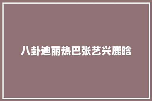 八卦迪丽热巴张艺兴鹿晗