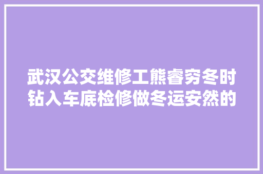 武汉公交维修工熊睿穷冬时钻入车底检修做冬运安然的幕后守护人