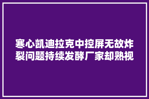 寒心凯迪拉克中控屏无故炸裂问题持续发酵厂家却熟视无睹 汽车知识
