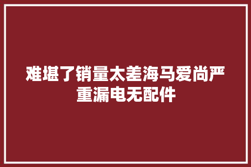 难堪了销量太差海马爱尚严重漏电无配件