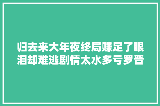 归去来大年夜终局赚足了眼泪却难逃剧情太水多亏罗晋唐嫣救场