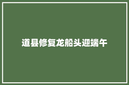 道县修复龙船头迎端午