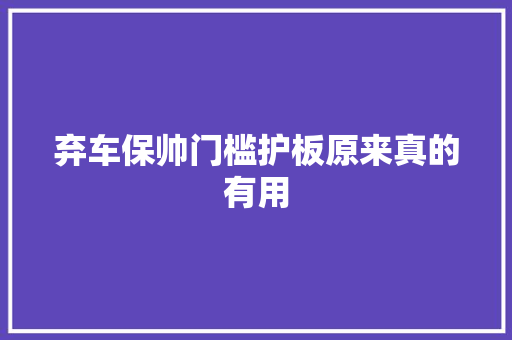 弃车保帅门槛护板原来真的有用