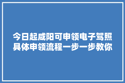 今日起咸阳可申领电子驾照具体申领流程一步一步教你