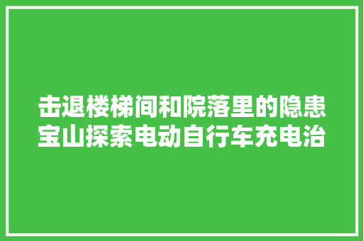 击退楼梯间和院落里的隐患宝山探索电动自行车充电治理新模式