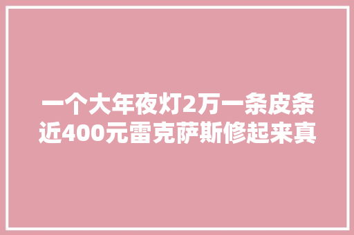 一个大年夜灯2万一条皮条近400元雷克萨斯修起来真贵