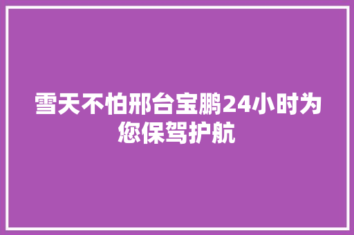 雪天不怕邢台宝鹏24小时为您保驾护航