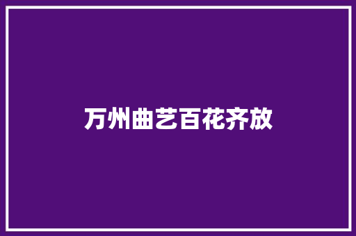 万州曲艺百花齐放 汽车知识