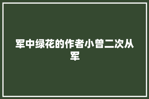 军中绿花的作者小曾二次从军