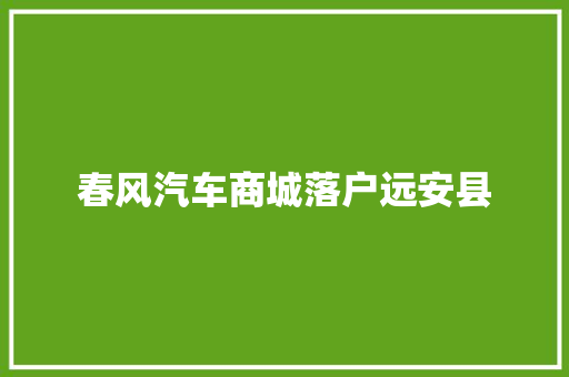 春风汽车商城落户远安县