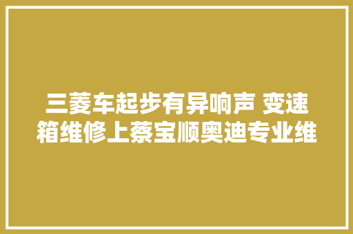 三菱车起步有异响声 变速箱维修上蔡宝顺奥迪专业维修
