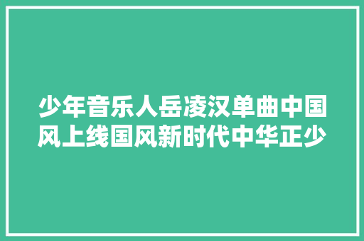 少年音乐人岳凌汉单曲中国风上线国风新时代中华正少年