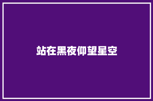 站在黑夜仰望星空