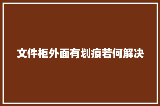 文件柜外面有划痕若何解决