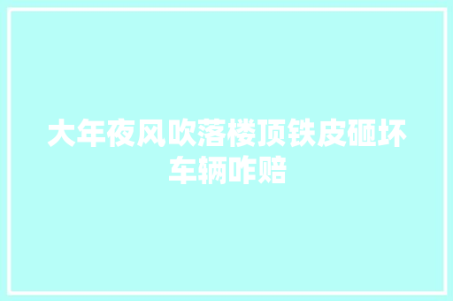 大年夜风吹落楼顶铁皮砸坏车辆咋赔