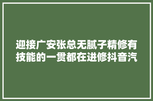 迎接广安张总无腻子精修有技能的一贯都在进修抖音汽车